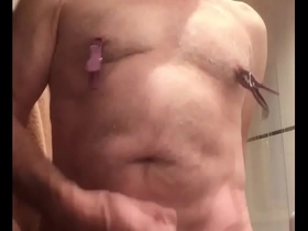 Wanking while working my nipples