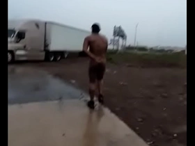 Naked in public, jerking off daylight