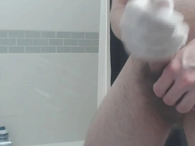 Straight boy oso 18yo jerks it in roommates bathroom