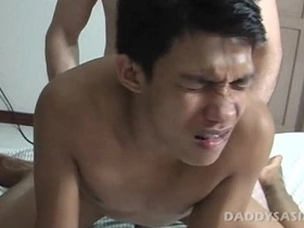 Daddy fucks asian twink benjie