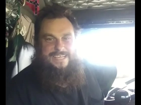 The phantom trucker in cab spanking video